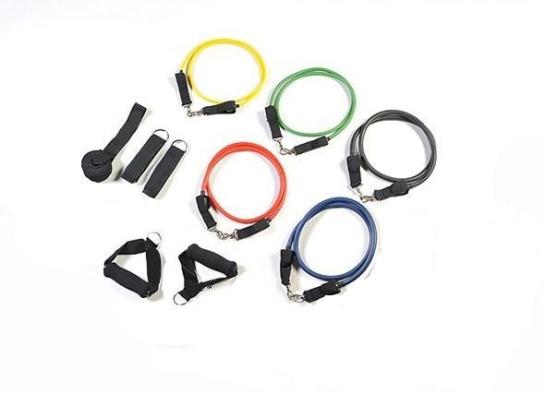 A selection of resistance bands, a type of fitness equipment